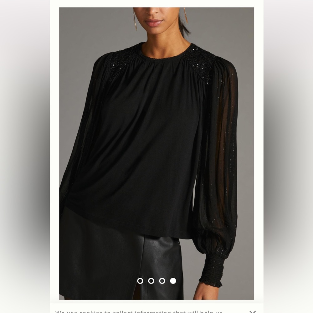 Anthropologie Bl-nk Sequin-Embellished Blouse - Picture 2 of 8